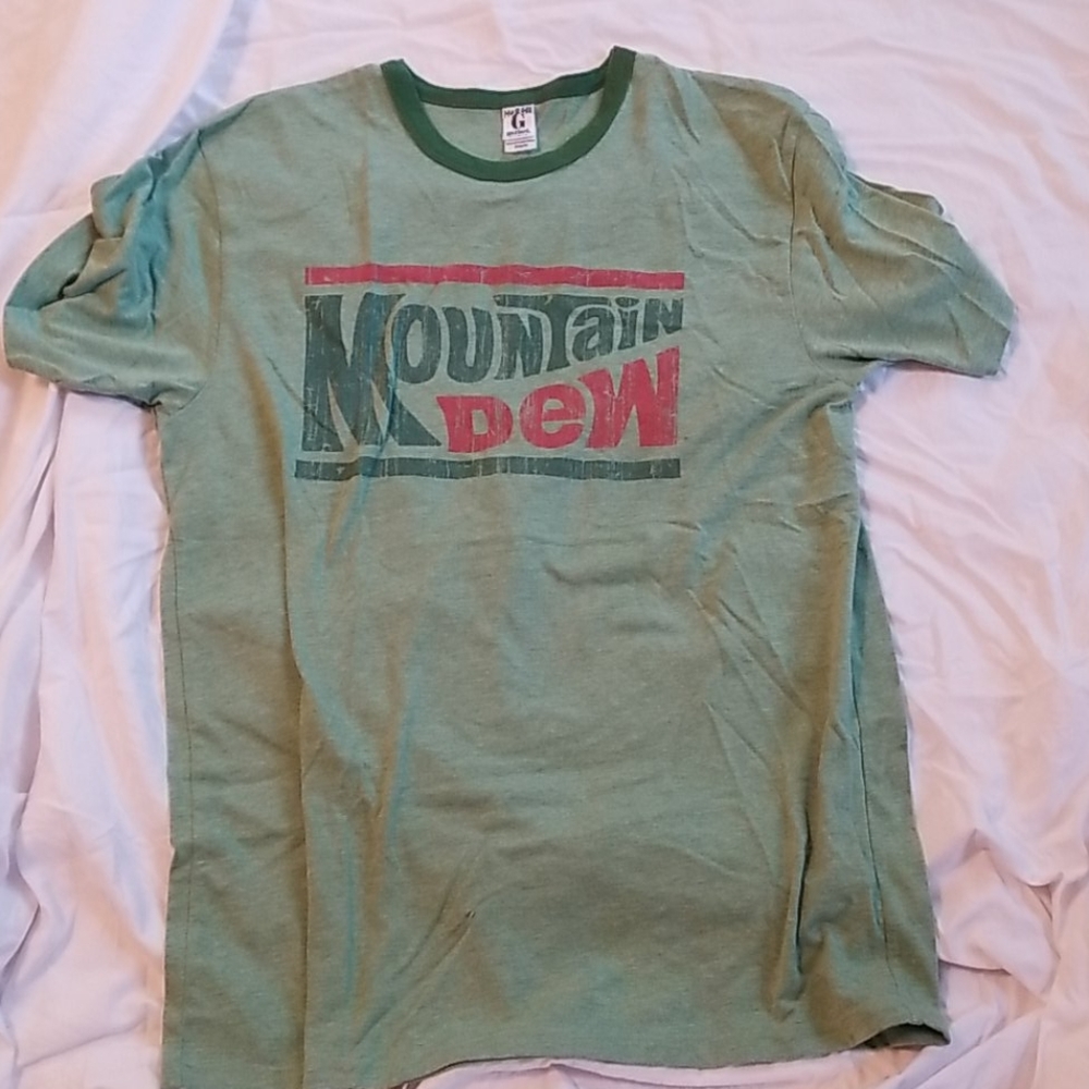 Green retro Mountain Dew t-shirt
